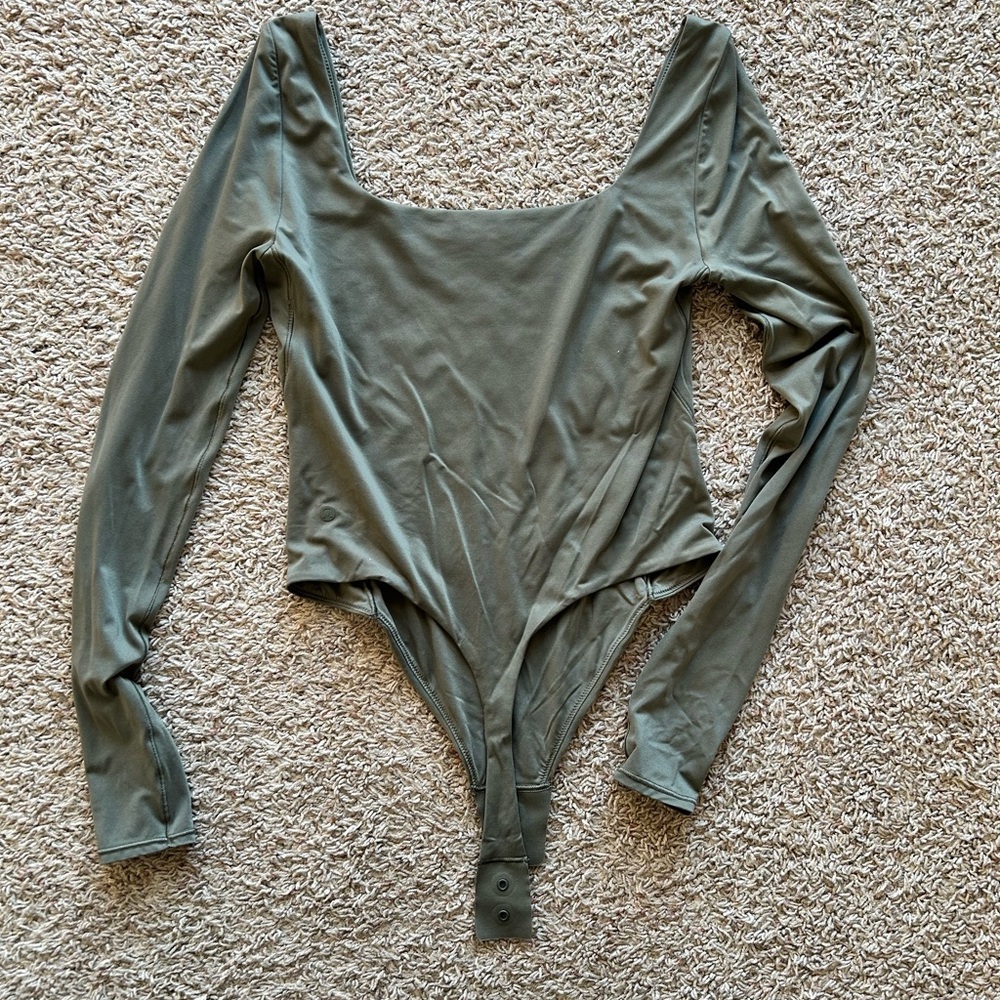 Lululemon Long Sleeve Olive Bodysuit